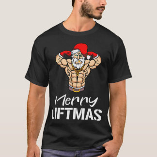 Camiseta Feliz Engraçada Liftmas Malhação de Natal Homens M
