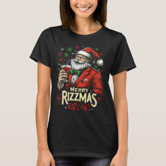Camiseta Feliz engraçada Papais noeis de Rizzmas Natal