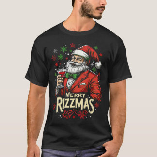Camiseta Feliz engraçada Papais noeis de Rizzmas Natal
