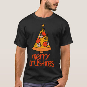 Camiseta Feliz Engraçada Pizza de Crustmas Adora Homens De 