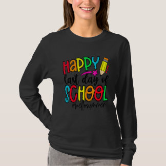 Camiseta Feliz Ensino De Lápis De Verão No Último Dia Da Es