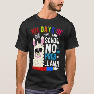Camiseta Feliz Escola 101 Dias Sem Problema Llama Alpaca 10