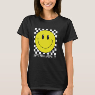 Camiseta Feliz espírito Feliz Vida 70s Sorriso Cheio Sm Fel