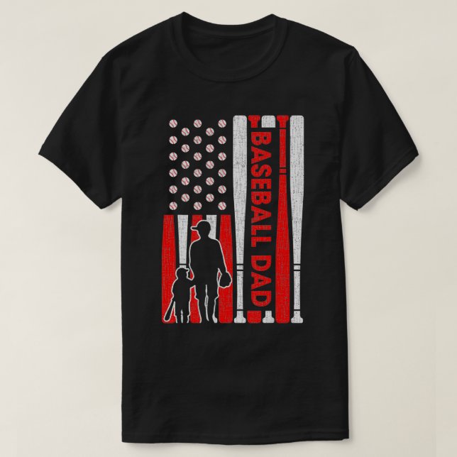 Camiseta Feliz Esporte Americano de Bandeira com Pai de Bas (Frente do Design)