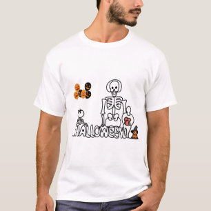 Camiseta Feliz Esqueleto de Halloween