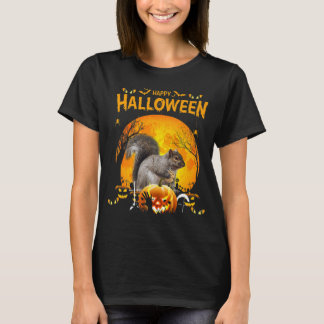 Camiseta Feliz Esquilo de Halloween Pumpkin