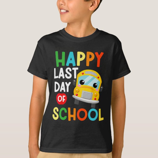 Camiseta Feliz Estudante De Condutores De Ônibus Do Último  (Frente)