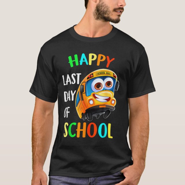 Camiseta Feliz Estudante De Condutores De Ônibus Do Último  (Frente)