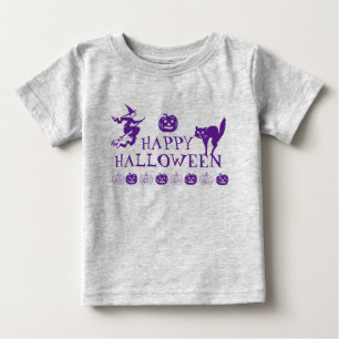 Camiseta Feliz fantasia de cinza roxa de Halloween