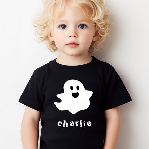Camiseta Feliz fantasma e crianças de nome Halloween