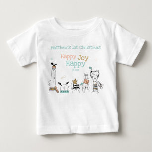 Camiseta Feliz Feliz Feliz Feliz Joia de 1rua de Bebê