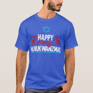 Camiseta Feliz Feliz Hanukwanzmas judeu Chanukah Dreidel H