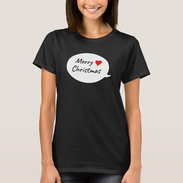 Camiseta Feliz Feliz Natal em uma Bolha de Discurso (Frente)