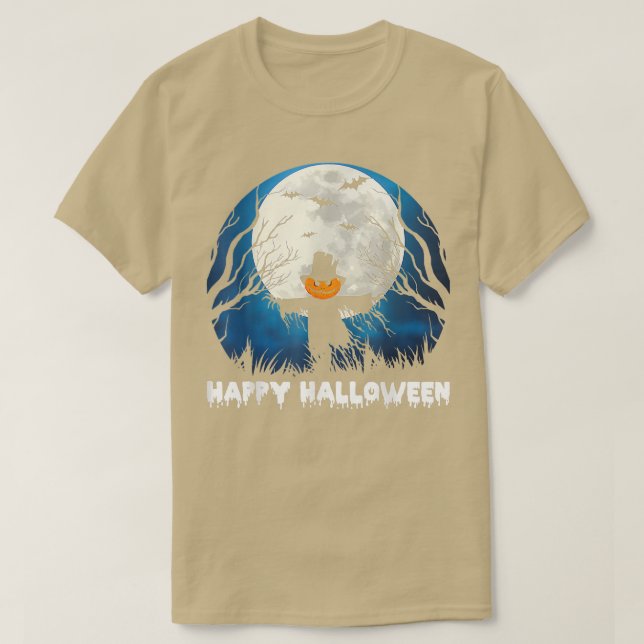Camiseta Feliz Feriado de outono de Abóbora de Halloween (Frente do Design)