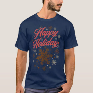 Camiseta Feliz Feriados Vintage Snowflake