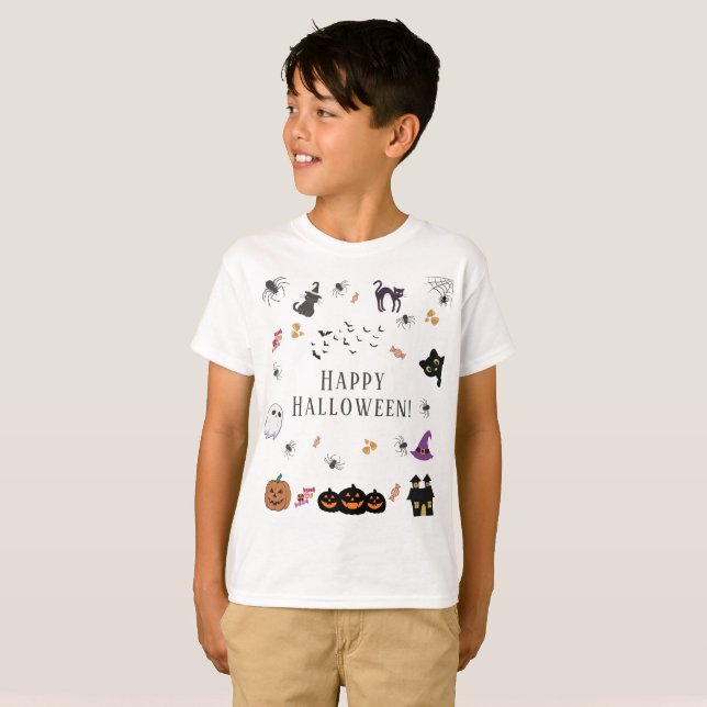 Camiseta Feliz Festa de Halloween (Frente Completa)