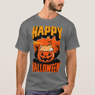 Camiseta Feliz Festa de Halloween Bonito Nápoles Kawaii Pup