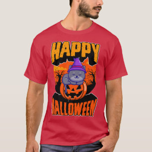 Camiseta Feliz Festa de Halloween Cute Napping Kawaii Witch
