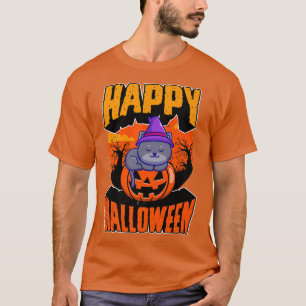 Camiseta Feliz Festa de Halloween Cute Napping Kawaii Witch