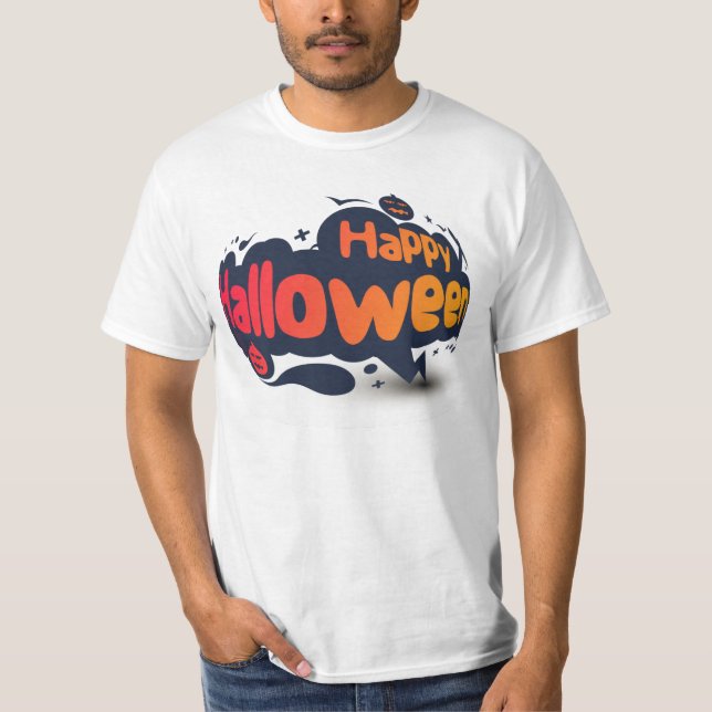 Camiseta Feliz Festa De Halloween Para O Fato De Homens (Frente)