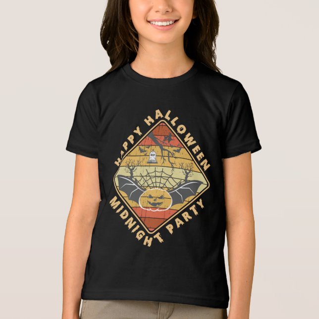 Camiseta Feliz Festa de Meia-Noite de Halloween (Frente)