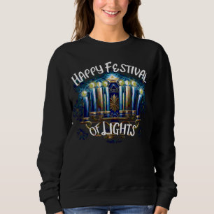 Camiseta Feliz Festival das Luzes Hanukkah Menorah