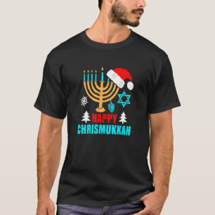 Camiseta Feliz Festival de Chrismukkah Judeu de Hanukkah