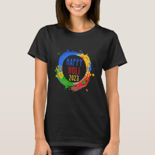Camiseta Feliz festival de cores Happy Holi 2023 para o Hin