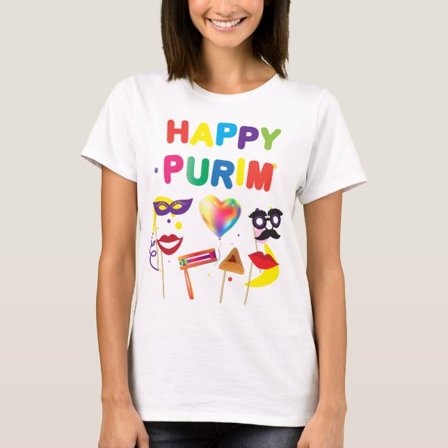 Camiseta Feliz Festival de Purim - Presentes de Feriado par (Frente)