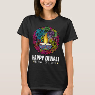 Camiseta Feliz Festival Diwali De Luzes Hindu Celebração