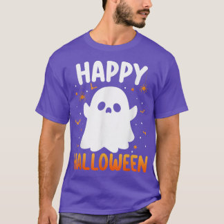 Camiseta Feliz Figurino de Halloween Spooky Boo Ghost Spide