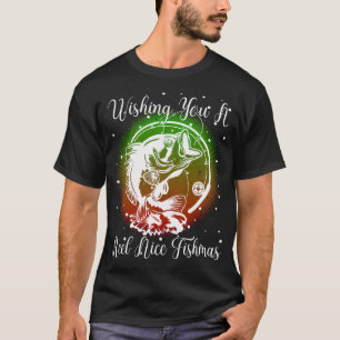 Camiseta Feliz Fishmas Design de Natal Divertido de Pesca