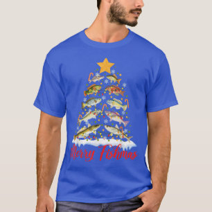 Camiseta Feliz Fishmas Engraçado Árvore de Natal Luzes de P