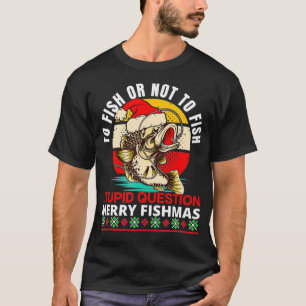Camiseta Feliz Fishmas, Engraçado Pesca de Natal, Fi de Na