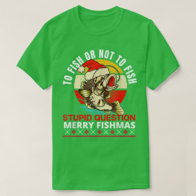 Camiseta Feliz Fishmas, Engraçado Pesca de Natal, Fi de Nat (Frente do Design)