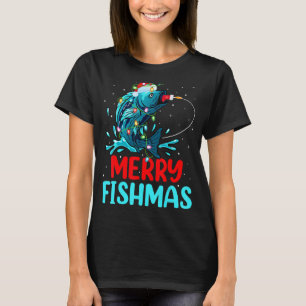 Camiseta Feliz Fishmas Xmas Pesca Pescador Peixes Natal