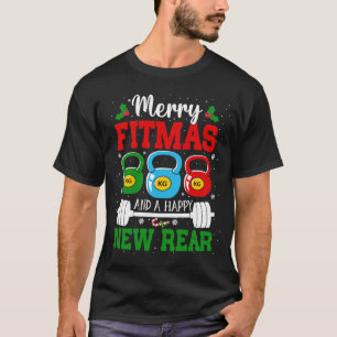 Camiseta Feliz Fitmas e um Feliz Novo Natal para Rear