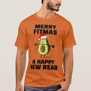 Camiseta Feliz Fitmas E Um Feliz Novo Papai noel Engraçado
