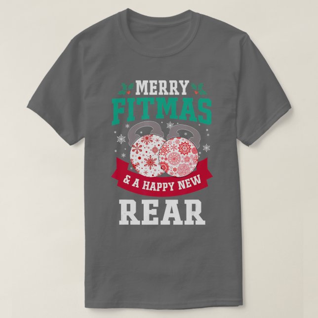 Camiseta Feliz Fitmas E Uma Nova Malhação Feliz E Engraçada (Frente do Design)