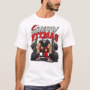 Camiseta Feliz Fitmas Mais Forte do que Meus Pretextos de N