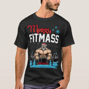Camiseta Feliz Fitmass Funny Papais noeis Bodybuilder Gym M