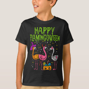Camiseta Feliz Flamingoween Y Flamingos Divertido Halloween