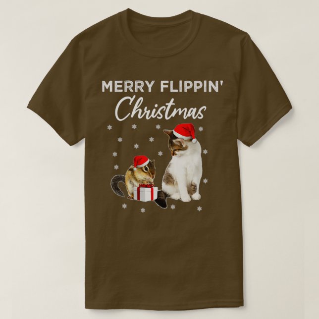 Camiseta Feliz Flippin Natal engraçado presente de natal T (Frente do Design)