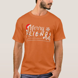 Camiseta Feliz Friendsmas Amigos Grupo de Correspondência d