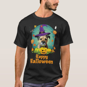 Camiseta Feliz Fronteira de Halloween Terrier Cachorro Pump