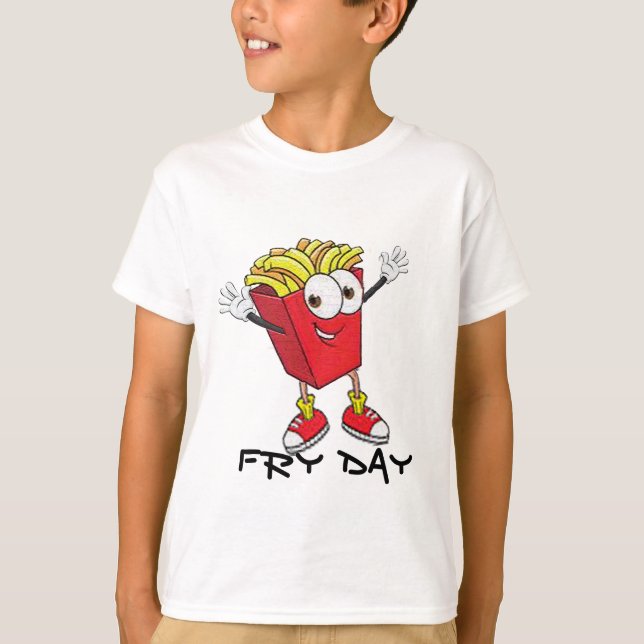 Camiseta Feliz Fryday Engraçado Tee - Fries Franceses - Cam (Frente)