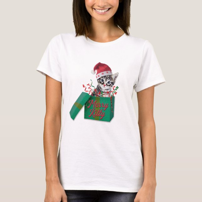 Camiseta Feliz Gatinho, Feliz Natal (Frente)