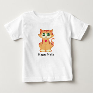 Camiseta Feliz Gatinho Laranja Melin