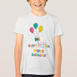 Camiseta Feliz Gato, Balões Felizes! 🎈 🐱