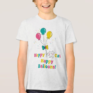 Camiseta Feliz Gato, Balões Felizes! 🎈 🐱